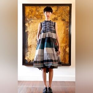 Love Binetti Plaid Hi Low Dress